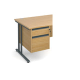 2 drawer fixed pedestals with finger pulls