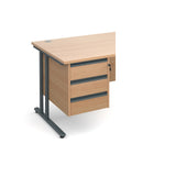 Pedestals 3 drawer fixed pedestals with finger pulls