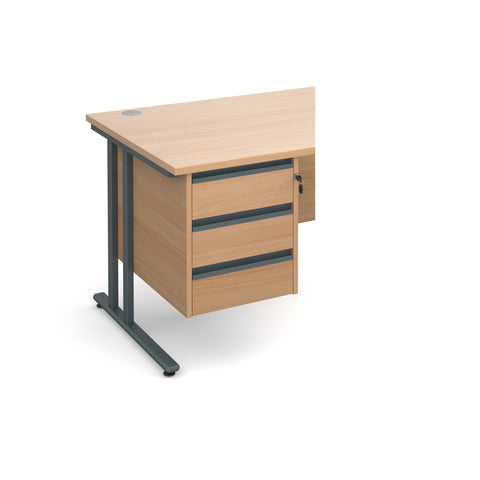 Pedestals 3 drawer fixed pedestals with finger pulls