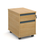2 drawer mobile pedestals with finger pulls