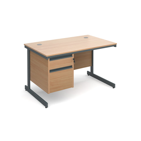 Maestro Straight desks with 2 drawer pedestal