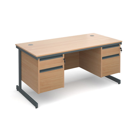 Maestro Straight desks with 2 and 2 drawer pedestals