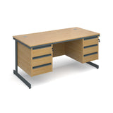Maestro Straight desks with 3 and 3 drawer pedestals