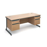 Maestro Straight desks with 2 and 2 drawer pedestals