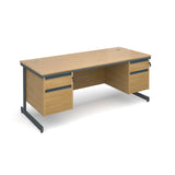 Maestro Straight desks with 2 and 2 drawer pedestals