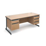 Maestro Straight desks with 2 and 3 drawer pedestals
