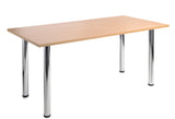 Deluxe radial leg meeting tables - Rectangular chrome leg tables