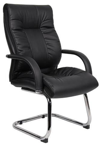 Executive & managers seating Derby leather faced visitors chair