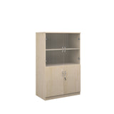 Deluxe combination bookcase with wood and glass doors