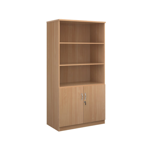 Combination units 2000mm high deluxe combination bookcase with wood doors and open tops