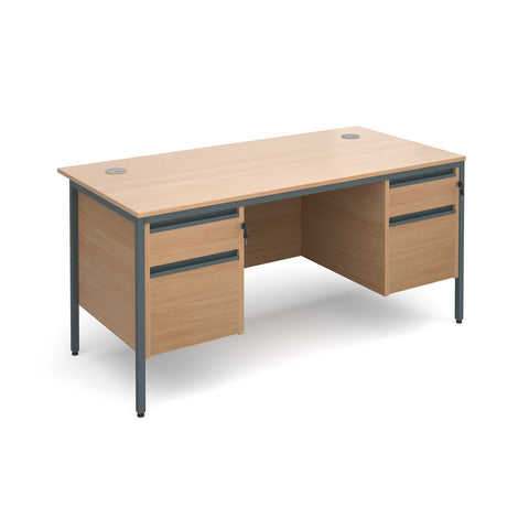 Maestro Straight desks with 2 and 2 drawer pedestals