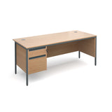 Maestro Straight desks with 2 drawer pedestal and side modesty panel
