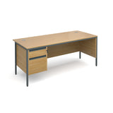 Maestro Straight desks with 2 drawer pedestal and side modesty panel