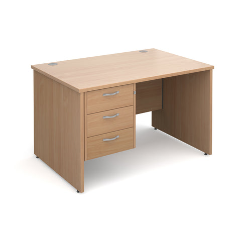 Maestro25 PL Straight desks with 3 drawer pedestal