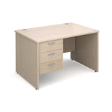 Maestro25 PL Straight desks with 3 drawer pedestal