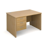 Maestro25 PL Straight desks with 3 drawer pedestal
