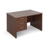 Maestro25 PL Straight desks with 3 drawer pedestal