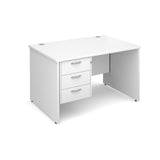Maestro25 PL Straight desks with 3 drawer pedestal