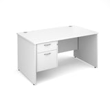 Maestro25 PL Straight desks with 2 drawer pedestal