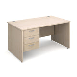 Maestro25 PL Straight desks with 3 drawer pedestal