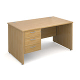 Maestro25 PL Straight desks with 3 drawer pedestal