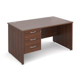 Maestro25 PL Straight desks with 3 drawer pedestal