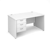 Maestro25 PL Straight desks with 3 drawer pedestal