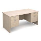Maestro25 PL Straight desks with 2 and 2 drawer pedestal