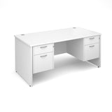 Maestro25 PL Straight desks with 2 and 2 drawer pedestal
