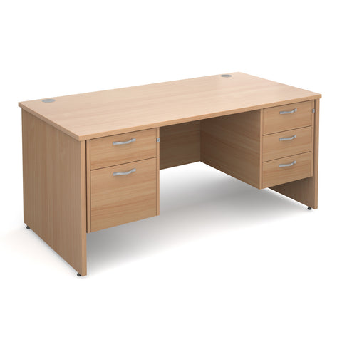 Maestro25 PL Straight desks with 2 and 3 drawer pedestal