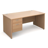 Maestro25 PL Straight desks with 2 drawer pedestal