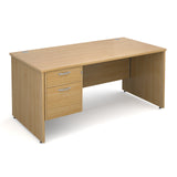 Maestro25 PL Straight desks with 2 drawer pedestal