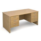 Maestro25 PL Straight desks with 3 and 3 drawer pedestal