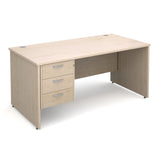 Maestro25 PL Straight desks with 3 drawer pedestal