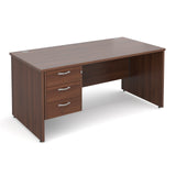 Maestro25 PL Straight desks with 3 drawer pedestal
