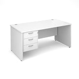 Maestro25 PL Straight desks with 3 drawer pedestal