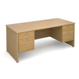 Maestro25 PL Straight desks with 2 and 2 drawer pedestal
