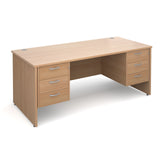 Maestro25 PL Straight desks with 3 and 3 drawer pedestal
