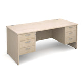 Maestro25 PL Straight desks with 3 and 3 drawer pedestal