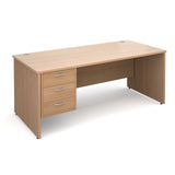 Maestro25 PL Straight desks with 3 drawer pedestal