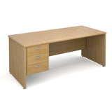 Maestro25 PL Straight desks with 3 drawer pedestal