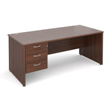 Maestro25 PL Straight desks with 3 drawer pedestal