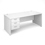 Maestro25 PL Straight desks with 3 drawer pedestal