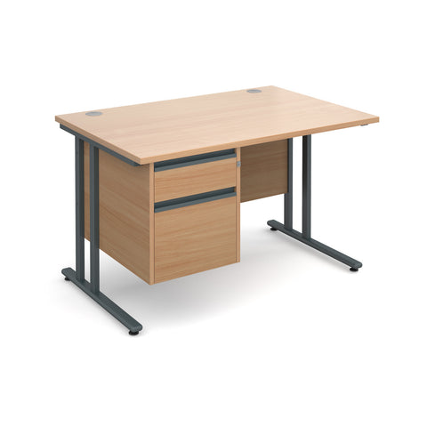 Maestro25 GL Straight desks with 2 drawer pedestal 