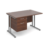 Maestro25 SL Straight desks with 2 drawer pedestal