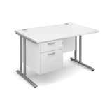 Maestro25 SL Straight desks with 2 drawer pedestal