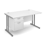 Maestro25 SL Straight desks with 2 drawer pedestal