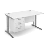 Maestro25 SL Straight desks with 3 drawer pedestal