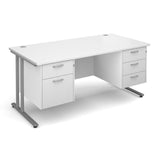 Maestro25 SL Straight desks with 2 and 3 drawer pedestal