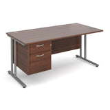 Maestro25 SL Straight desks with 2 drawer pedestal